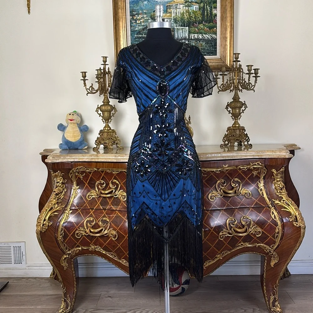 Women,formal stretch all over sequins fitted special Occasion Evening dress - Picture 1 of 4